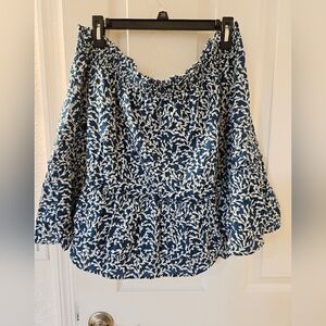 JCrew Factory Ruffled smocked-waist mini skirt,EUC sz xxl